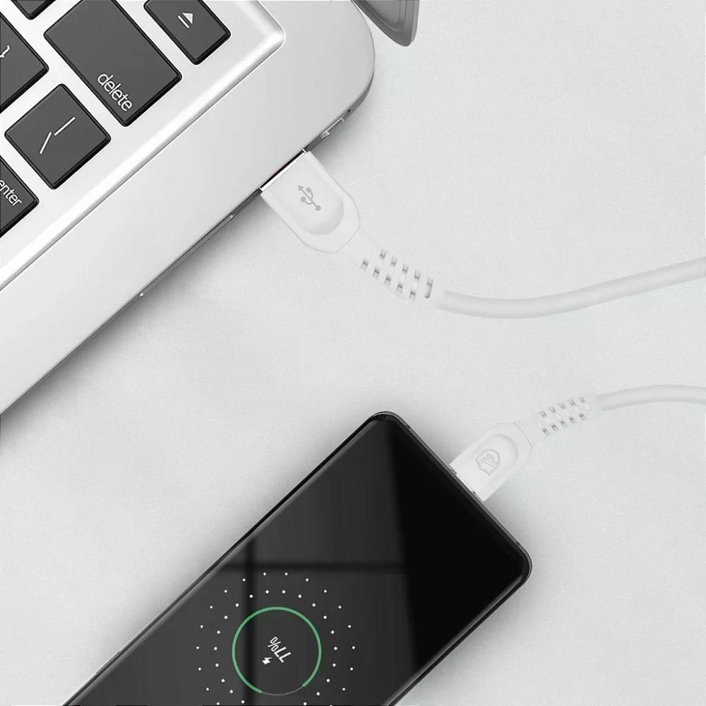 Cabo Dual Shock Micro Usb V8 - Branco - 1,2m - no Atacado - Caixa Fechada 10 Unidades - Gshield - 6