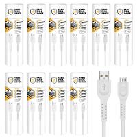 Cabo Dual Shock Micro Usb V8 - Branco - 1,2m - no Atacado - Caixa Fechada 10 Unidades - Gshield - 1