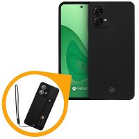 Kit Capa Silicon Veloz para Motorola Moto G84 5G + Ring Socket + Cordão - Preto - Gshield - 1
