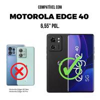 Kit Capa Silicon Veloz para Motorola Moto Edge 40 + Ring Socket + Cordão - Preto - Gshield - 2
