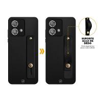 Kit Capa Silicon Veloz para Motorola Moto Edge 40 + Ring Socket + Cordão - Preto - Gshield - 7