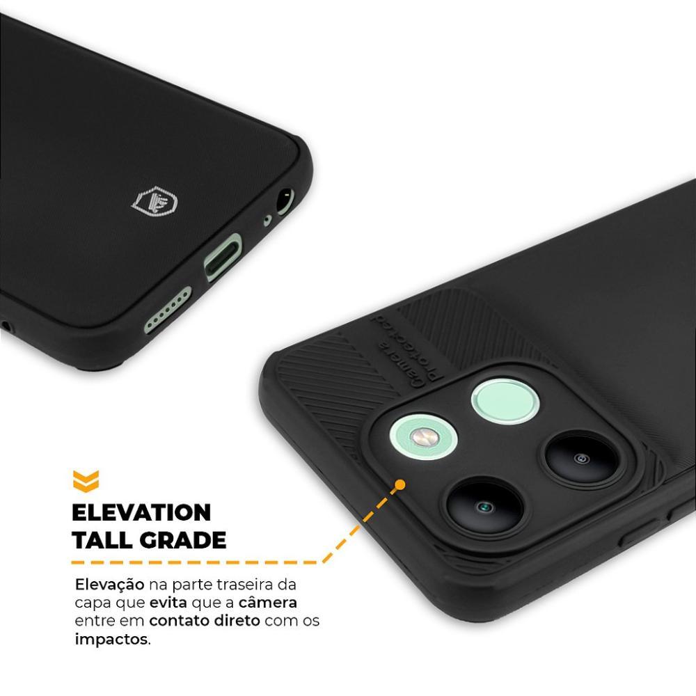 Capa case capinha para Infinix Smart 7 - Symetric Preta - Gshield - 3