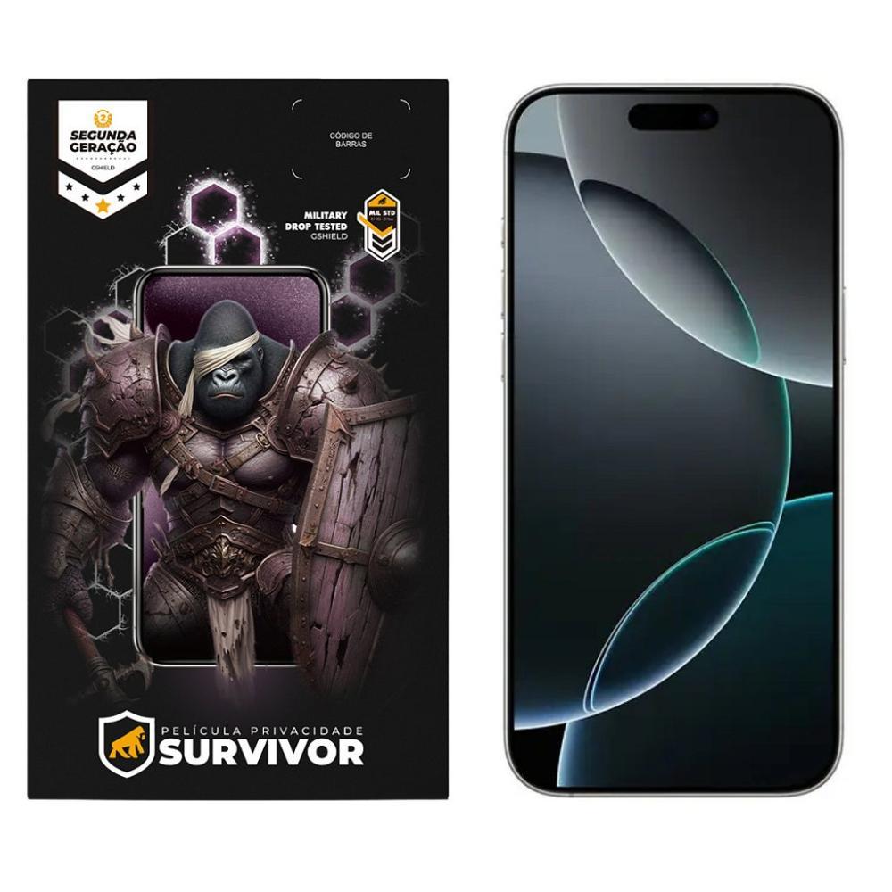 Película para iPhone 16 Pro Max com Aplicador - Survivor Privacidade - Gshield - 1