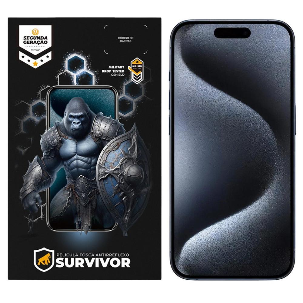 Película para iPhone 15 Pro com Aplicador - Survivor Fosca - Gshield - 1