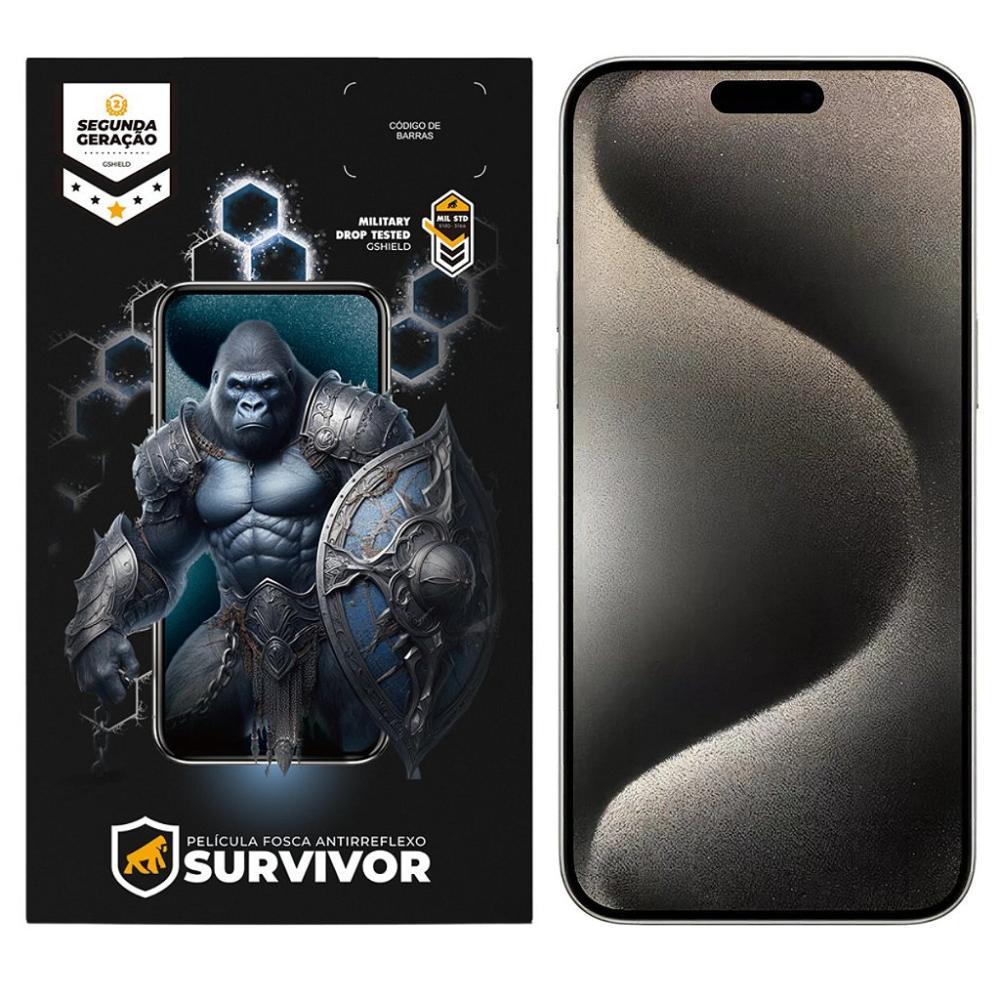 Película para iPhone 15 Pro Max com Aplicador - Survivor Fosca - Gshield - 1