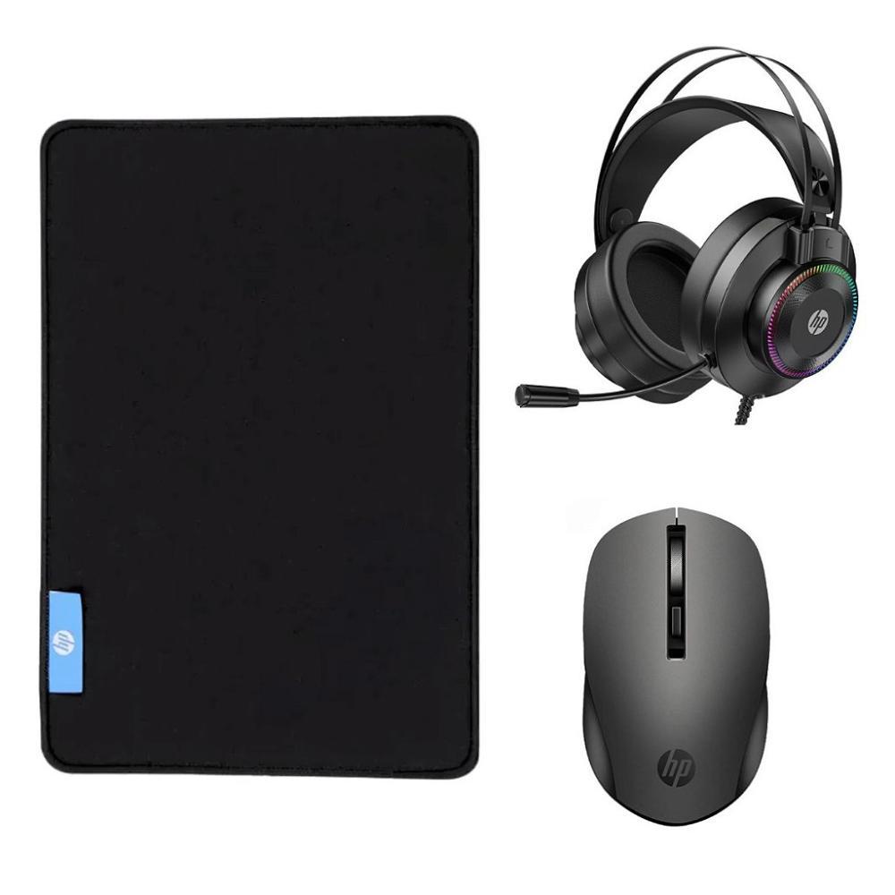Kit Mouse Pad Speed Gamer + Mouse Óptico sem Fio + Headset 7.1 - HP - 1