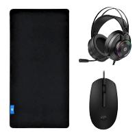 Kit Mouse Pad Speed Gamer + Mouse Óptico com Fio + Headset 7.1 - HP - 1