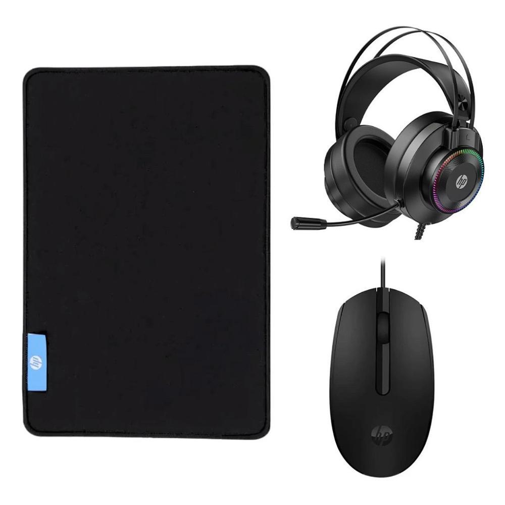 Kit Mouse Pad Speed Gamer + Mouse Óptico com Fio + Headset 7.1 - HP - 1