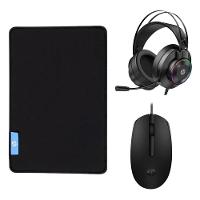 Kit Mouse Pad Speed Gamer + Mouse Óptico com Fio + Headset 7.1 - HP - 1