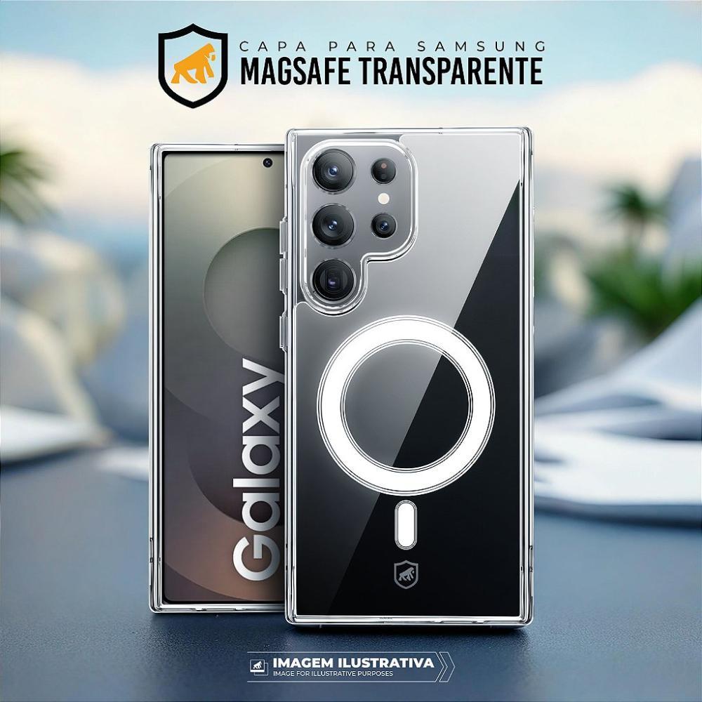Capa case capinha MagSafe para Samsung Galaxy S25 Plus - Transparente - Gshield - 6