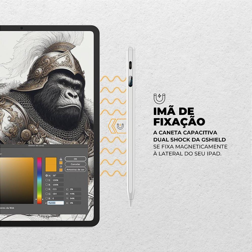 Caneta Capacitiva com Visor - Palm Rejection - Dual Shock - Gshield - 2