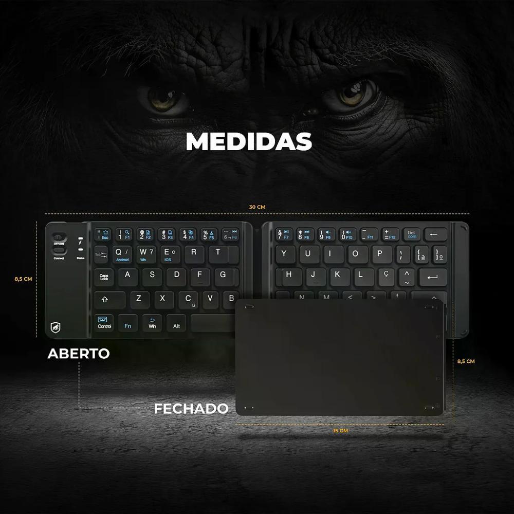 Mini Teclado Dobrável Sem Fio - Armor - Gshield - 2