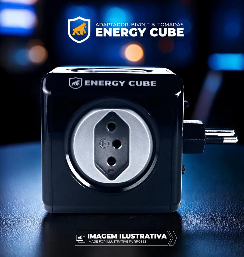 adaptador Energy Cube Bivolt Filtro de Linha Multiplicador de Tomadas 10A com Proteção de Sobretensão - 5