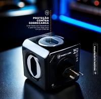 adaptador Energy Cube Bivolt Filtro de Linha Multiplicador de Tomadas 10A com Proteção de Sobretensão