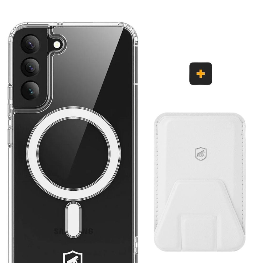 Kit Magsafe - Capa case capinha e Carteira com Kickstand para Samsung Galaxy S22 - Gshield - 1