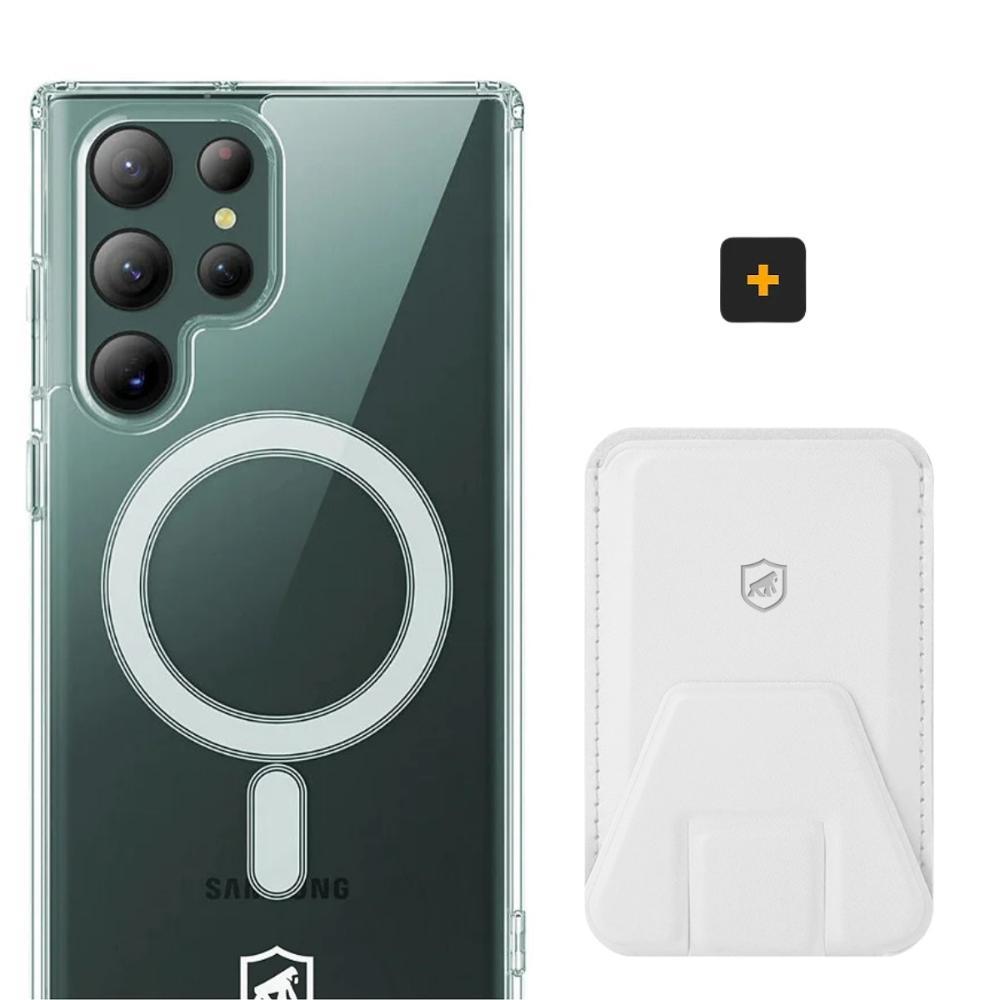 Kit Magsafe - Capa case capinha e Carteira com Kickstand para Samsung Galaxy S22 Ultra - Gshield - 1