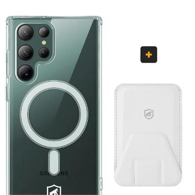 Kit Magsafe - Capa case capinha e Carteira com Kickstand para Samsung Galaxy S22 Ultra - Gshield