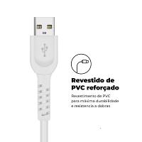 Cabo para controle Xbox One USB - Dual Shock Branco 1,2m - Gshield - 3
