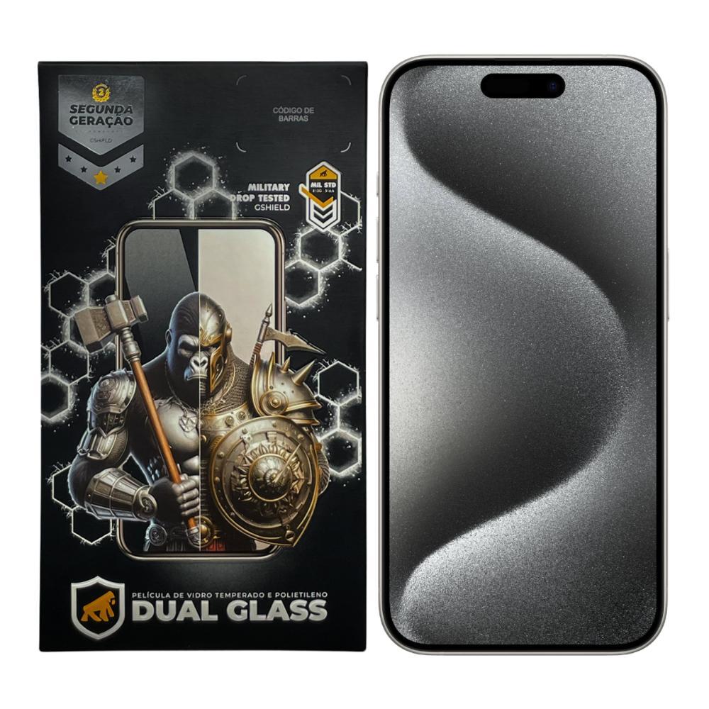Película para iPhone 15 Pro Max - Dual Glass Preta - Gshield - 1