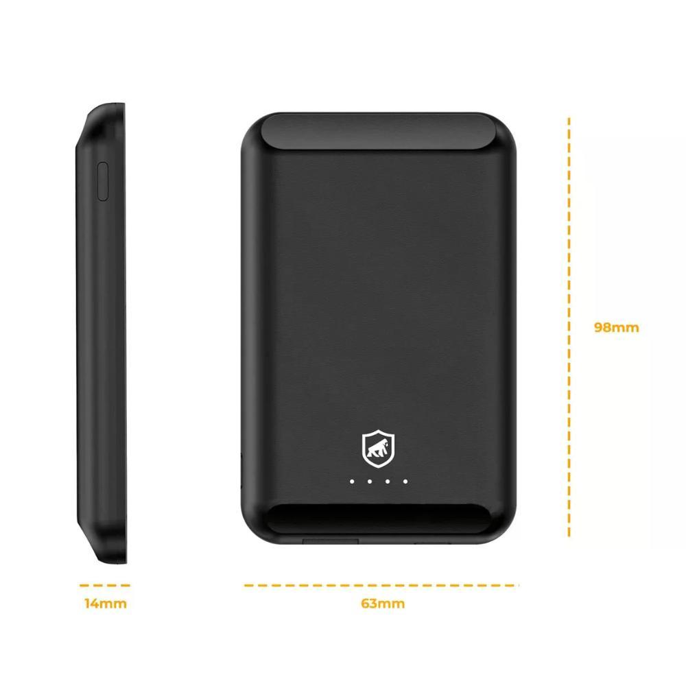 Presente Dia dos Pais - Carregador Portátil Nano Snap Magsafe - Wireless - Preto - Compre 1 e leve o 2° pela METADE do preço -Gshield - 5