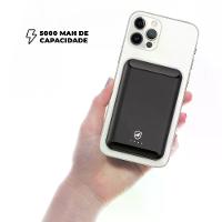 Presente Dia dos Pais - Carregador Portátil Nano Snap Magsafe - Wireless - Preto - Compre 1 e leve o 2° pela METADE do preço -Gshield - 3