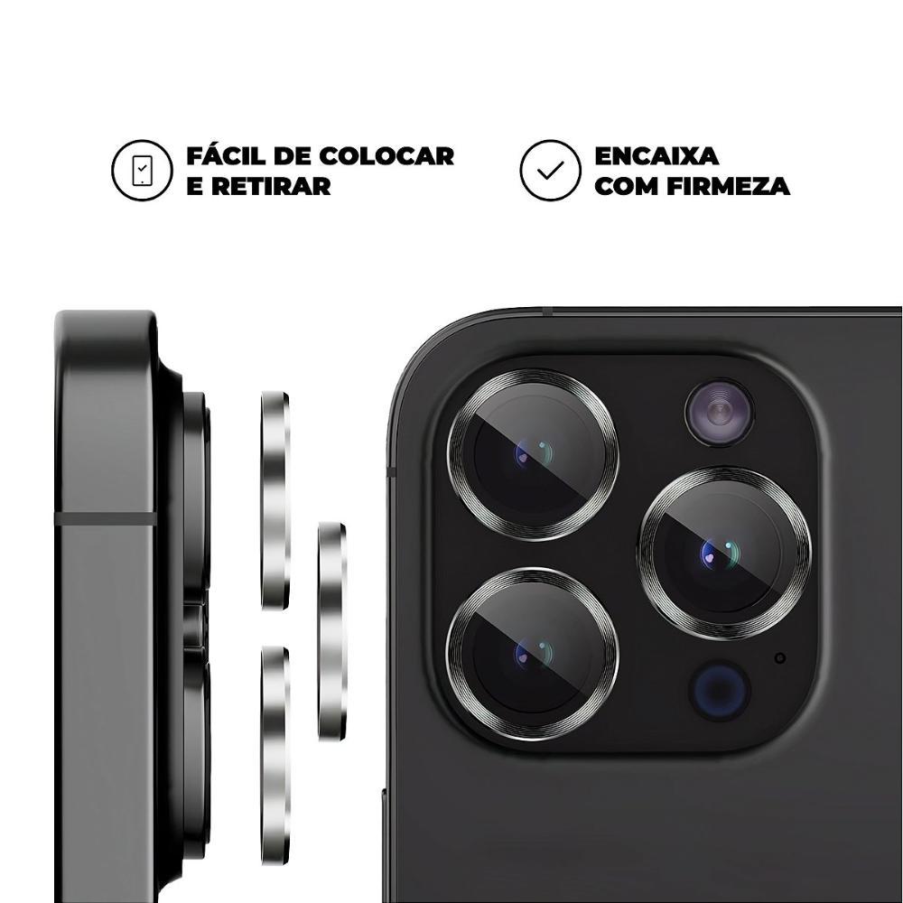 Protetor de Lente para iPhone 15 Pro Max - One Armor - Frame para câmera - Prata - Gshield - 3