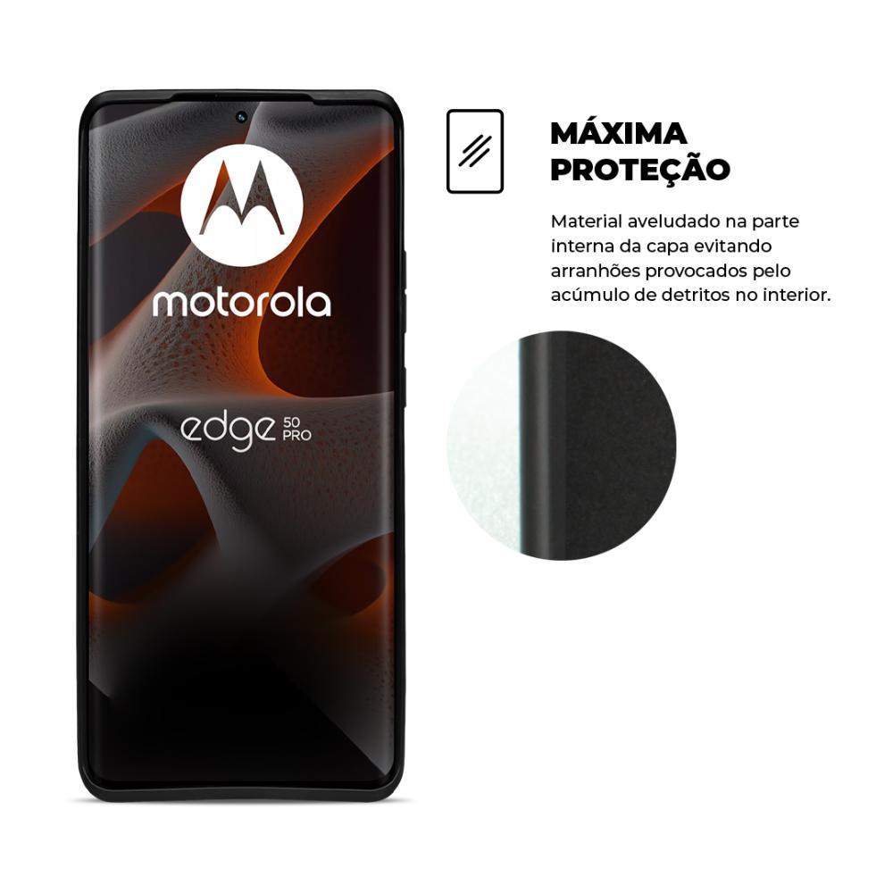 Kit Capa case capinha Silicon Veloz e Película Hydrogel HD para Motorola Moto Edge 50 Pro - Gshield - 3