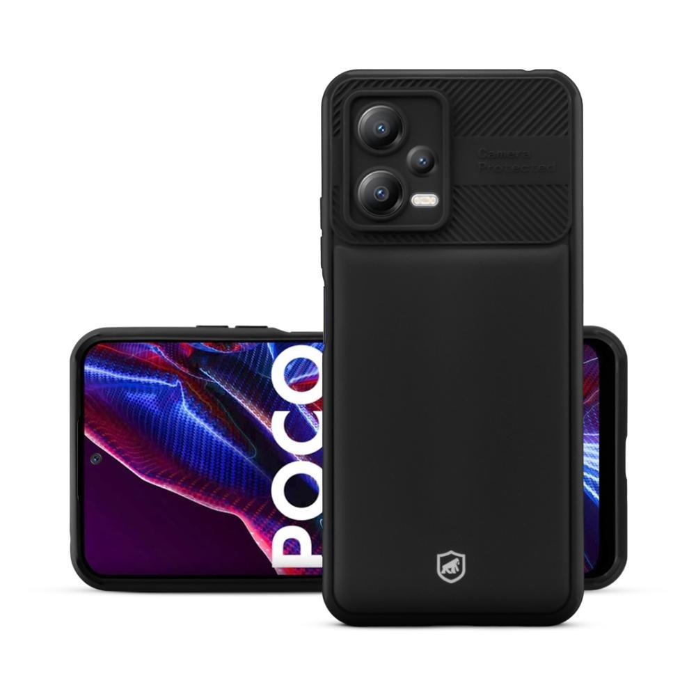 Kit Capa case capinha Symetric Preta e Película Hydrogel HD para Xiaomi Poco X5 - Gshield - 2