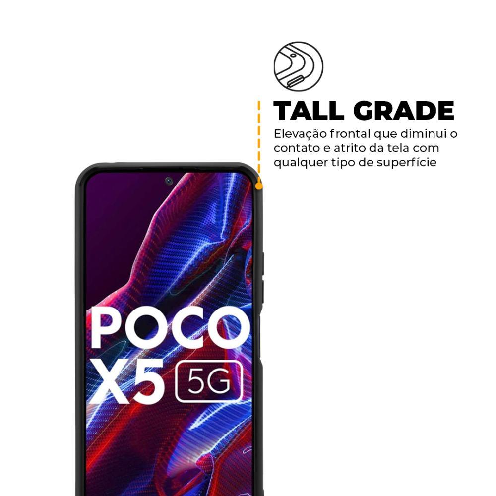 Kit Capa case capinha Symetric Preta e Película Hydrogel HD para Xiaomi Poco X5 - Gshield - 5