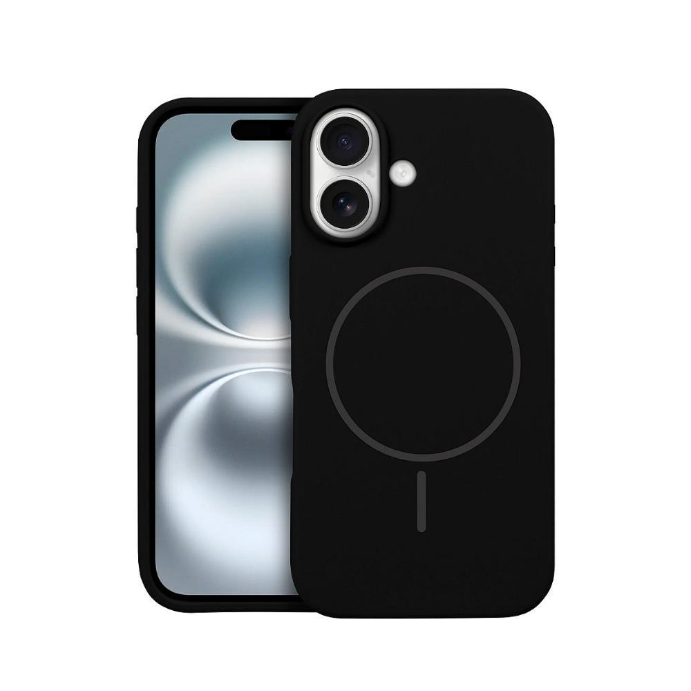 Capa case capinha para iPhone 16 Plus - Silicon Liquid Magsafe - Preta - Gshield - 1