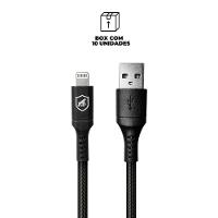 Cabo Lightning / USB-A - Survivor - Preto - 1,5M  no Atacado - Caixa Fechada 10 Unidades - Gshield - 2