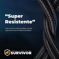 Cabo Lightning / USB-A - Survivor - Preto - 1,5M  no Atacado - Caixa Fechada 10 Unidades - Gshield - 5