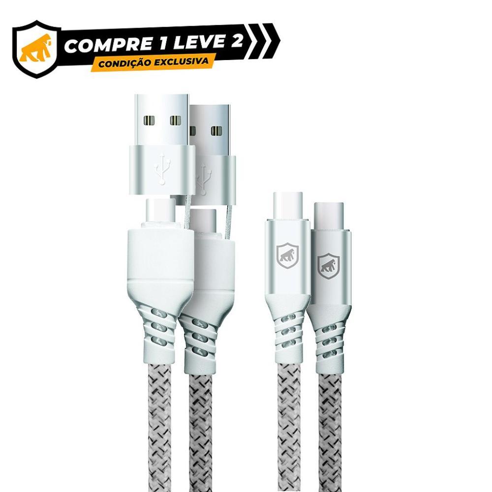 BLACK FRIDAY - Compre 1 Leve 2 - Cabo Thunder 65W 2 em 1 Tipo C / Tipo C / USB-A - 1,8M - Gshield - 1