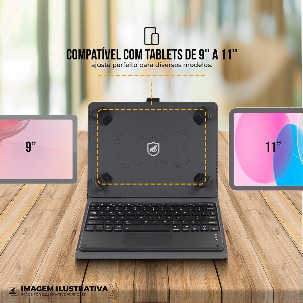 Capa case capinha para Samsung Galaxy Tab S10 FE com Teclado Bluetooth - Hybrid - Gshield - 3