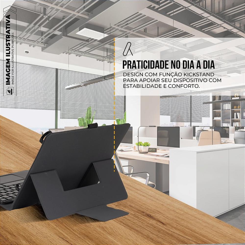 Capa case capinha para Samsung Galaxy Tab S10 FE com Teclado Bluetooth - Hybrid - Gshield - 5