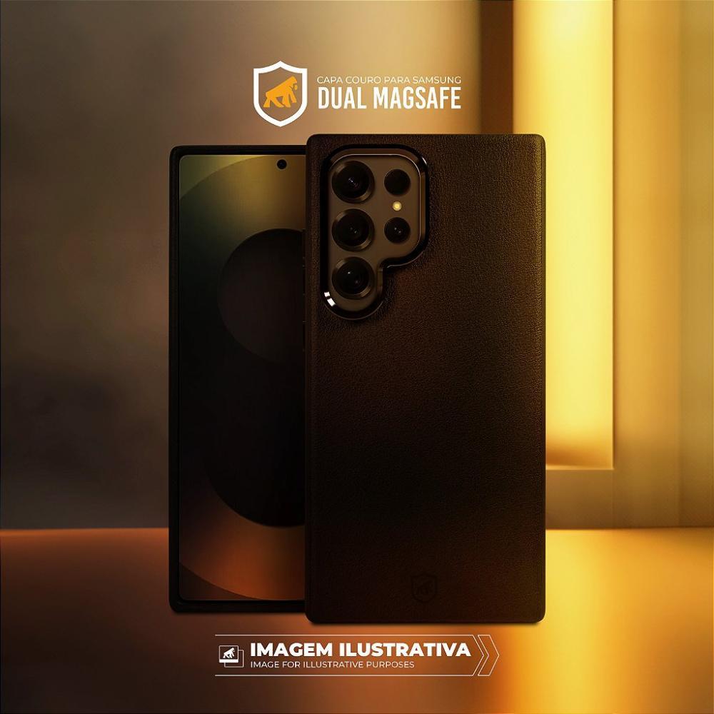 Capa para Samsung Galaxy S25 - Couro Dual Magsafe - Preta - Gshield - 6