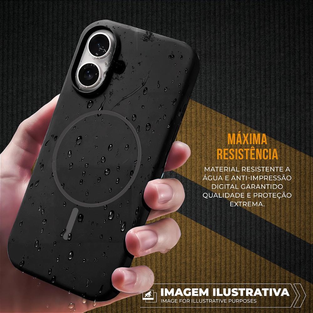 Capa case capinha para iPhone 16 Pro Max - Silicon Liquid Magsafe - Preta - Gshield - 4