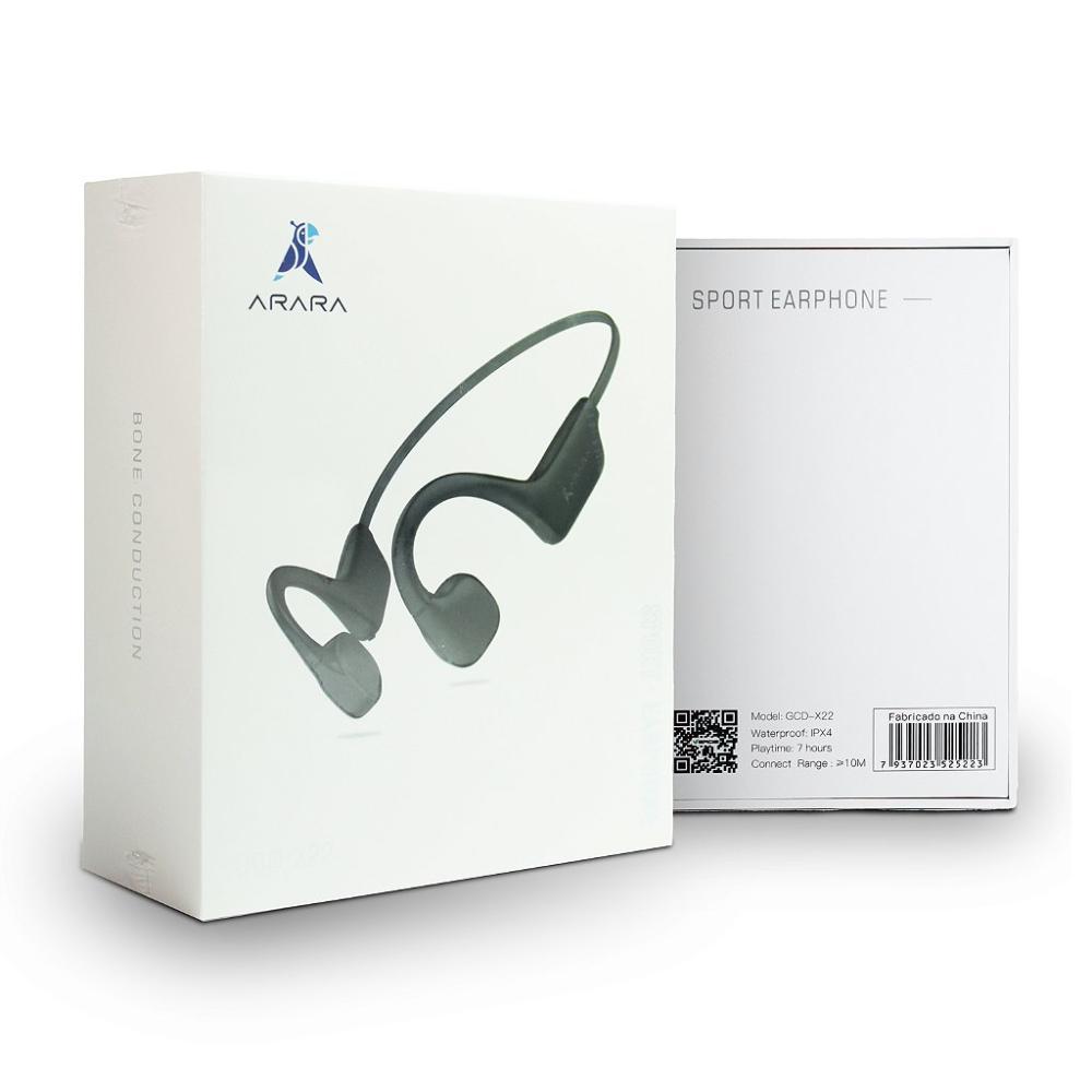 Fone de Ouvido Esportivo Bluetooth com Condução Óssea - Preto - Verde - 2