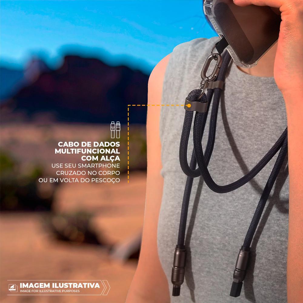 Cordão Strap Survivor com Cabo 4 em 1 - Preto - Gshield - 4