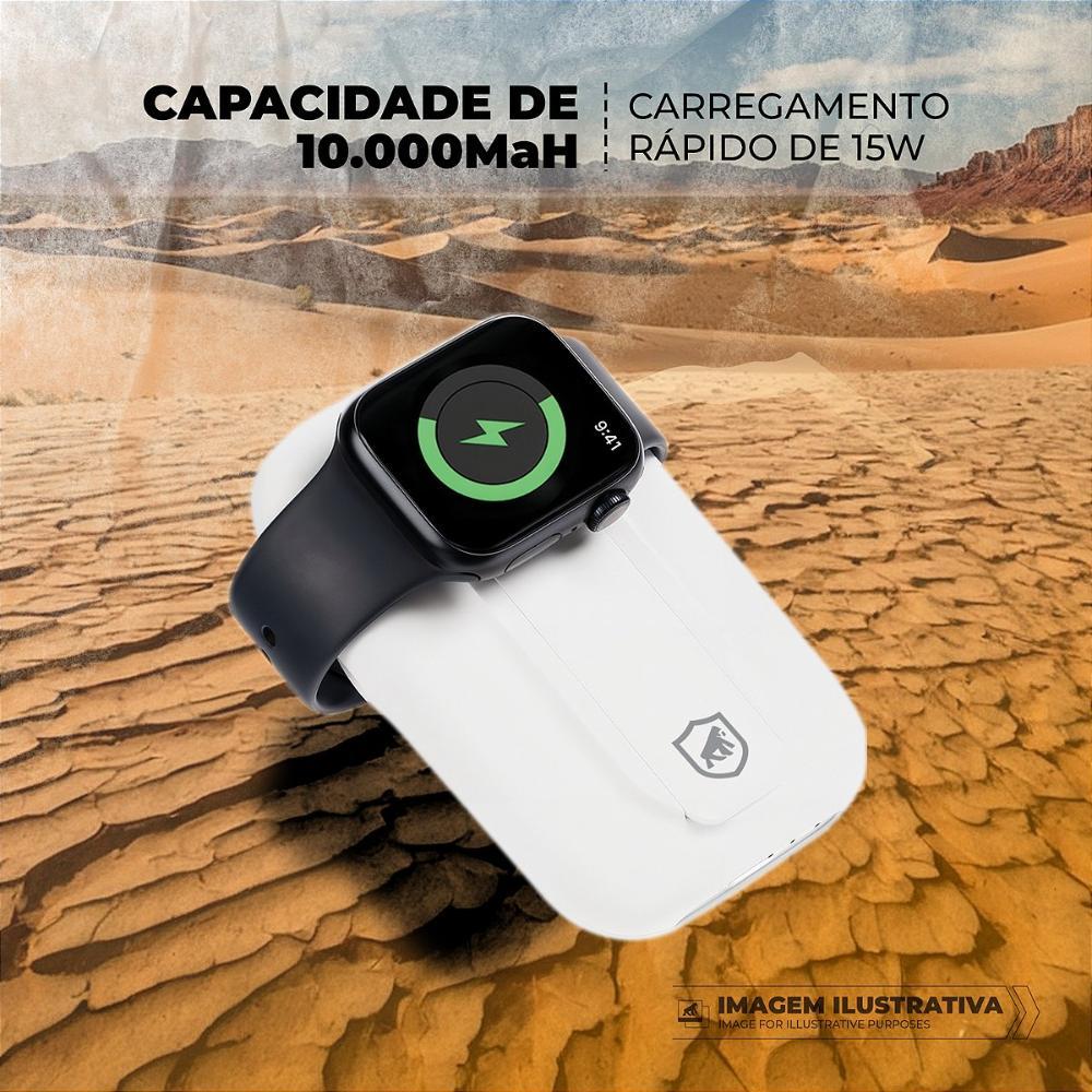 Carregador Portátil Wireless Magsafe 2 em 1 10.000 mAh - Survivor - Branco - Gshield - 4