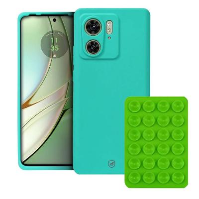 Capa Silicone para Moto Edge 40 +  Ventosa - Verde - Gshield