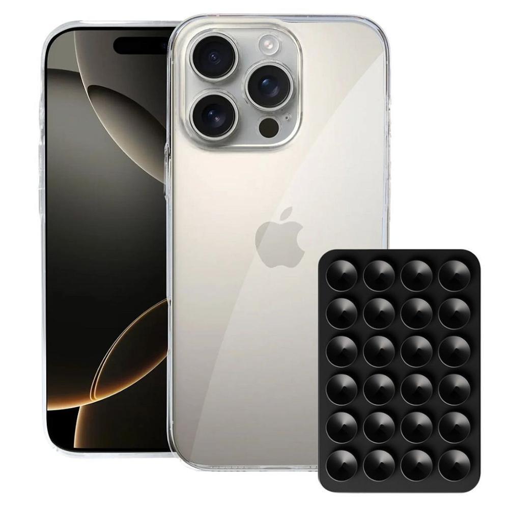 capinha Crystal Slim do Iphone 16 Pro  Ventosa Preta Gshield - 1