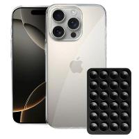 capinha Crystal Slim do Iphone 16 Pro  Ventosa Preta Gshield - 1