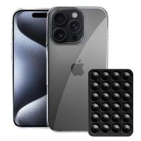 capinha Crystal Slim para Iphone 15 + Ventosa  Preta Gshield - 1