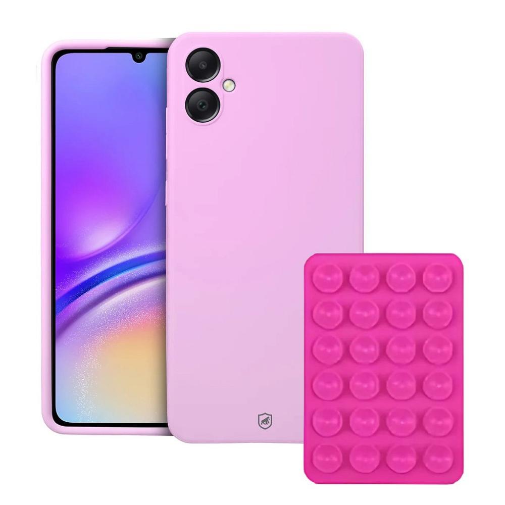 Capa Silicon Veloz para Samsung Galaxy A05 + Ventosa - Rosa - Gshield - 1