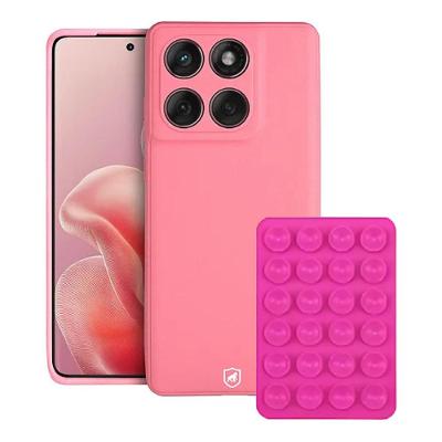Capa Silicon Veloz para Motorola Moto Edge 60 + Ventosa - Rosa - Gshield