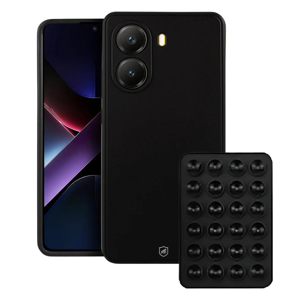 Kit Capa Silicon Veloz para Xiaomi Poco X7 Pro +  Ventosa - Preta - Gshield - 1