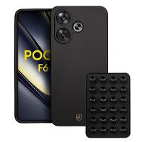 Kit Capa Silicon Veloz para Xiaomi Poco F6 5G +  Ventosa - Preta - Gshield - 1