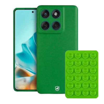Kit Capa Silicon Veloz para Motorola Moto Edge 60 +  Ventosa - Verde - Gshield