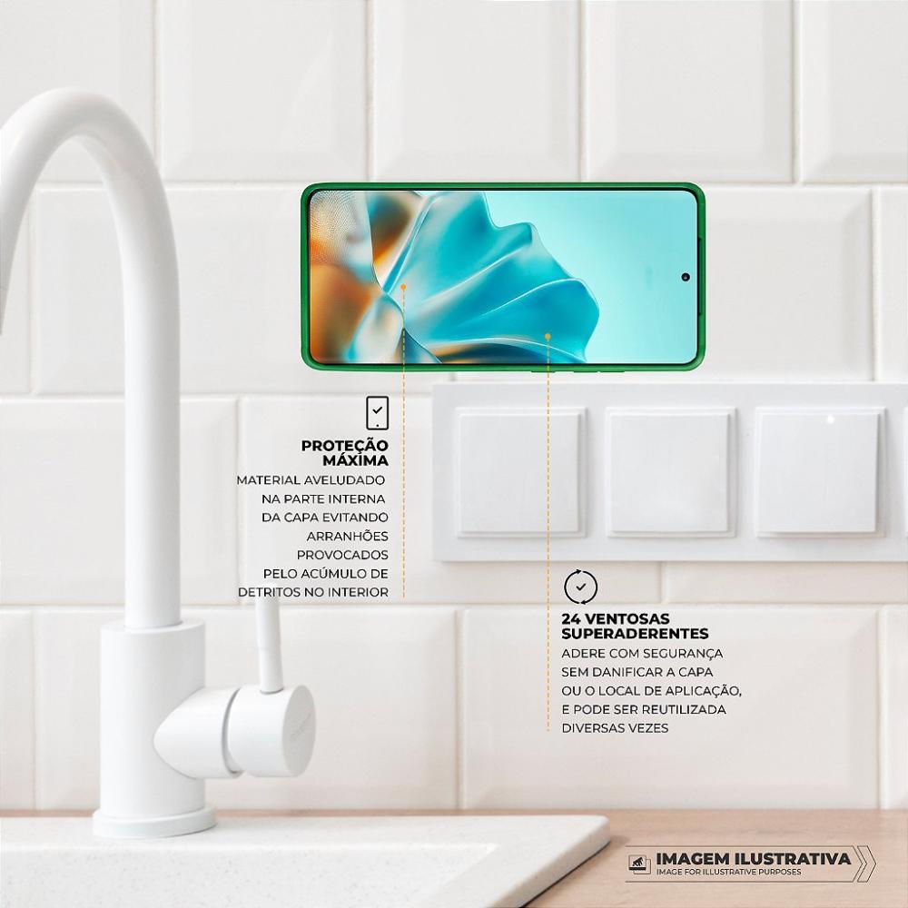 Kit Capa Silicon Veloz para Samsung Galaxy A16 5G +  Ventosa - Verde - Gshield - 2